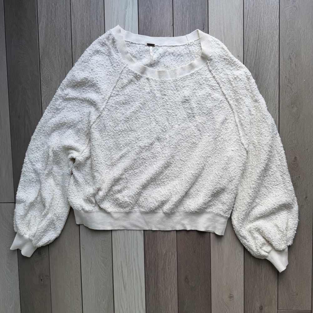 Free People Off-White Textured Women's Sweater